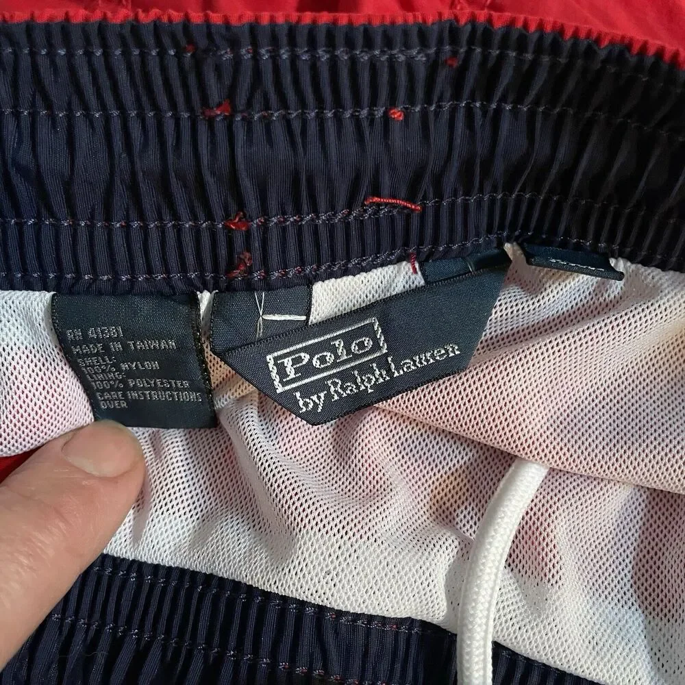 Polo Ralph Lauren Swim Shorts Mesh Lined‎ Drawstring Vintage 90s Mens XXL